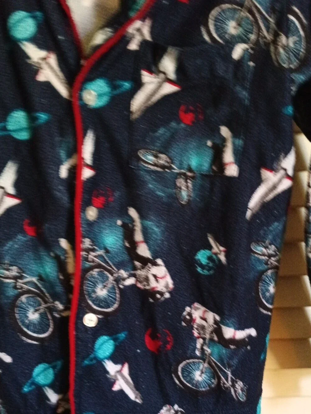 Joe Boxer Navy Kids Pajama Set with Teal & Red Accents